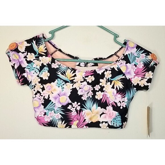 Hobie Bikini Top Girls Size 12 Floral Padded NWT - Picture 2 of 7